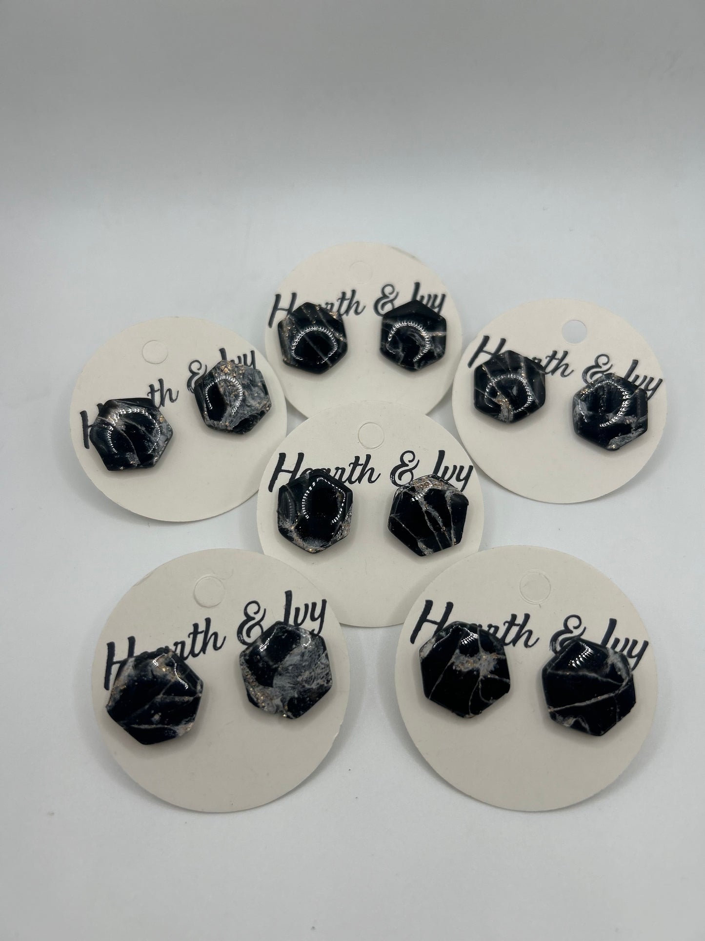 Black Marble Studs