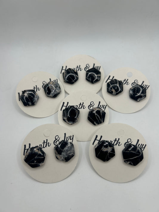 Black Marble Studs
