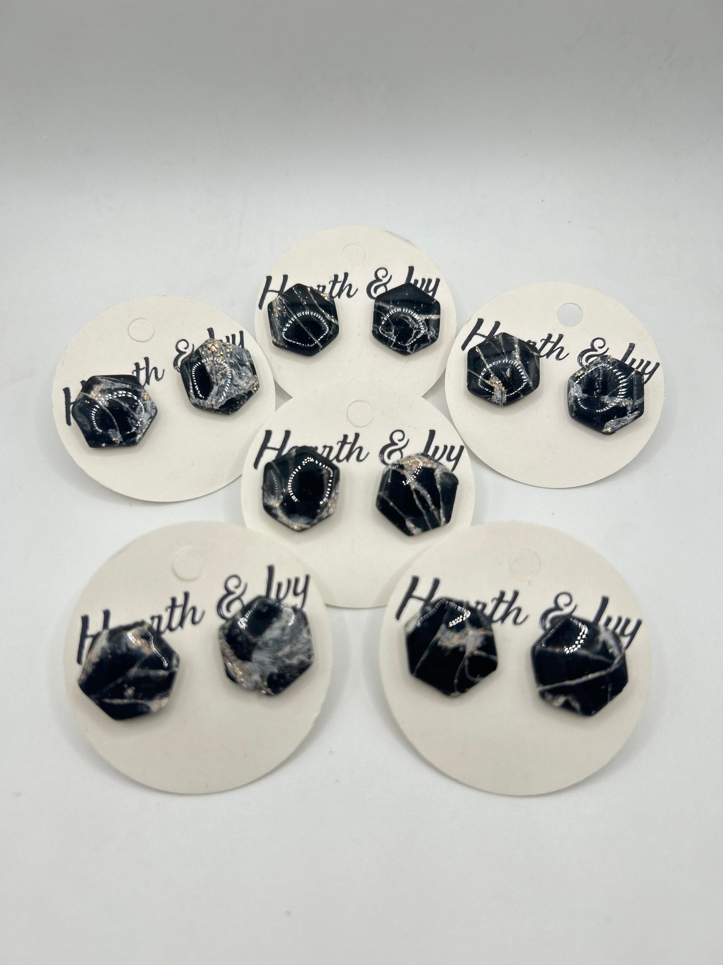 Black Marble Studs