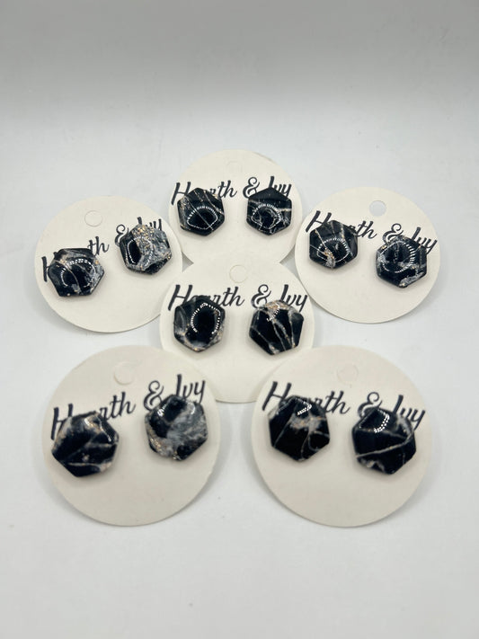 Black Marble Studs