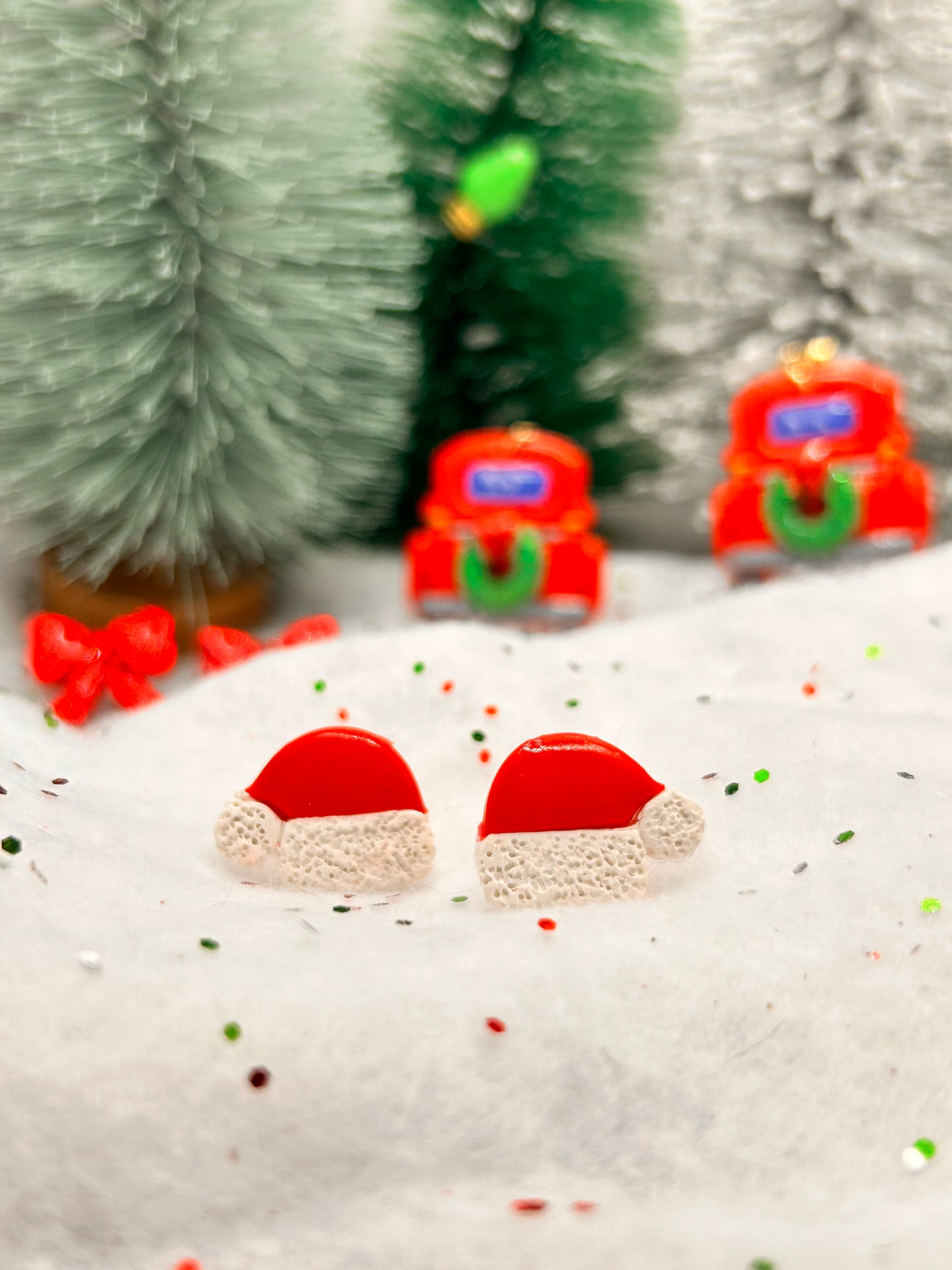 Santa Hat Studs