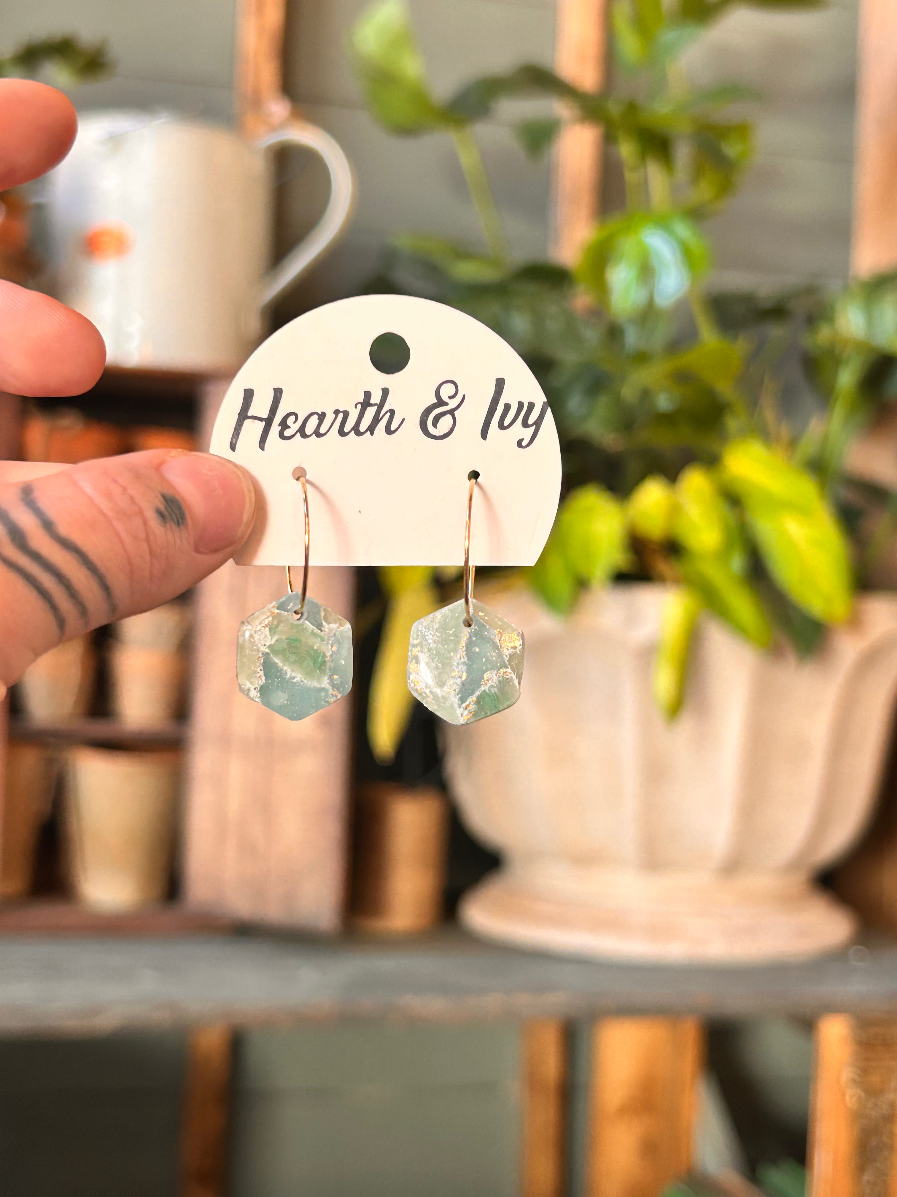 Sea Glass Hoops